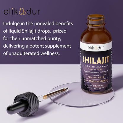 Shilajit Resin Organic Liquid – 60 ml, 85+ Minerals, Vegan
