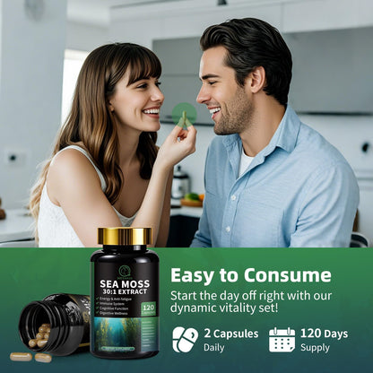 Shilajit & Sea Moss Bundle for Men – 240 Capsules with CoQ10