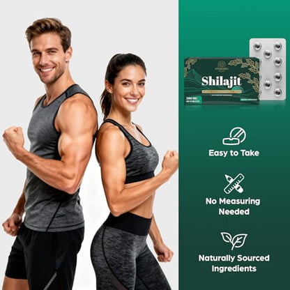 30,000 MG Shilajit Tablets – Himalayan Organic, Fulvic Acid & 85+ Minerals (Lab-Tested) – 120 Count