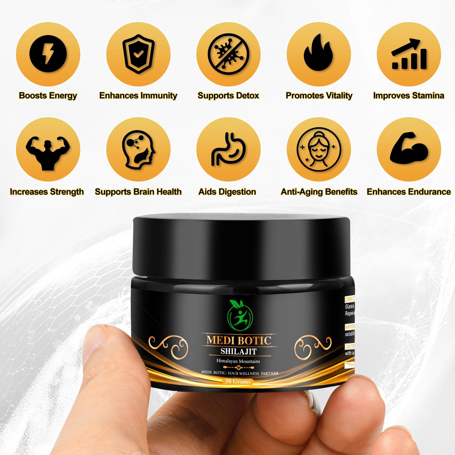 Shilajit Resin - Natural Energy & Immunity Boost | 75% Fulvic Acid, 85+ Minerals | 50g