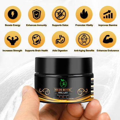 Shilajit Resin - Natural Energy & Immunity Boost | 75% Fulvic Acid, 85+ Minerals | 50g