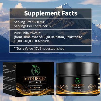 Shilajit Resin - Natural Energy & Immunity Boost | 75% Fulvic Acid, 85+ Minerals | 50g