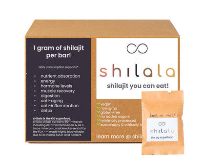 Shilala Organic Shilajit Energy Bar – 1000mg Shilajit, Gluten-Free, Vegan, Non-GMO | High Fulvic Acid | 7 Pack | NEW & IMPROVED FLAVOR