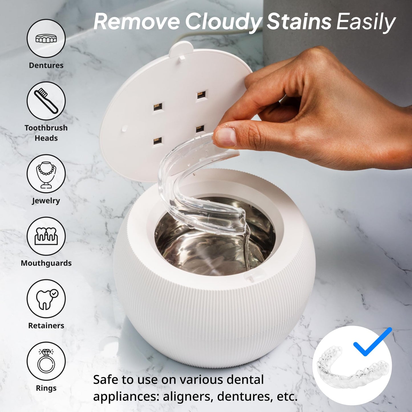 Swissklip ShinePod Ultrasonic Cleaning Pod | Retainer, Aligner & Mouth Guard Cleaner