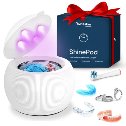 Swissklip ShinePod Ultrasonic Cleaning Pod | Retainer, Aligner & Mouth Guard Cleaner