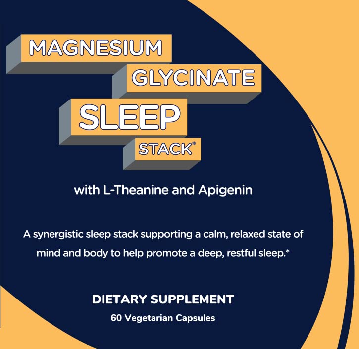 Shining Solace Magnesium Glycinate Sleep Stack with 200 mg L-Theanine, 50 mg Apigenin, 175 mg of Elemental Magnesium Glycinate | Sleep Support Magnesium Supplement | Made in USA