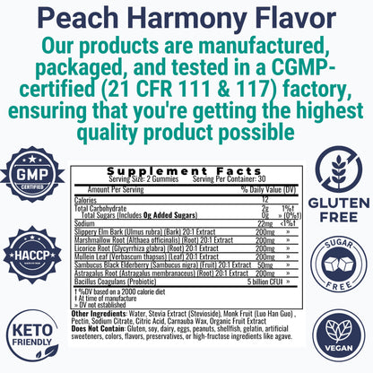SHIZAM Gummies: Slippery Elm, Mullein, Elderberry & Probiotic – Sugar-Free, Keto, Vegan