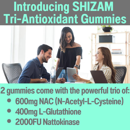 SHIZAM NAC 600mg Gummies with Glutathione & Nattokinase