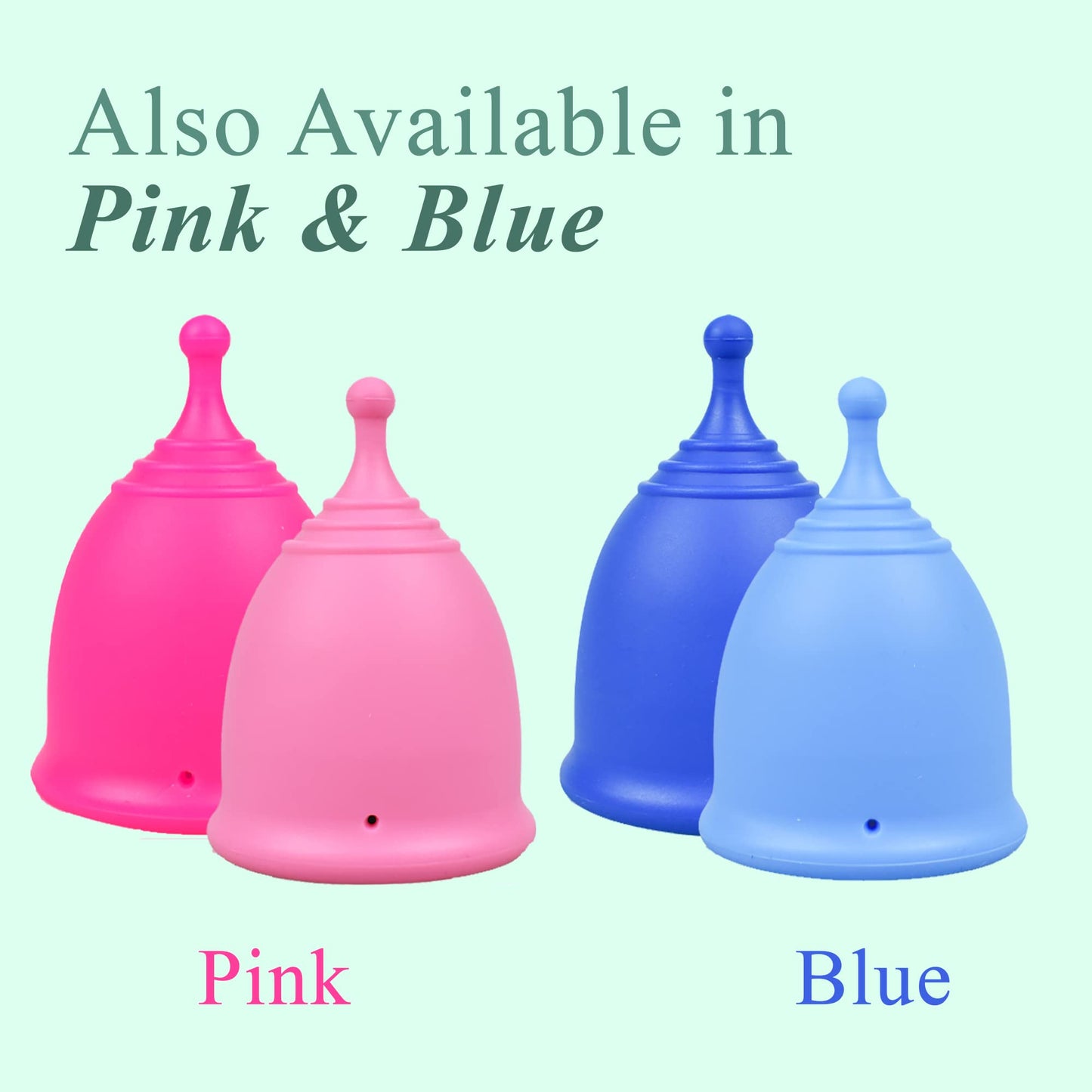 SHORDY Reusable Menstrual Cups (Large) – Set of 2, Medical-Grade Silicone (Green)
