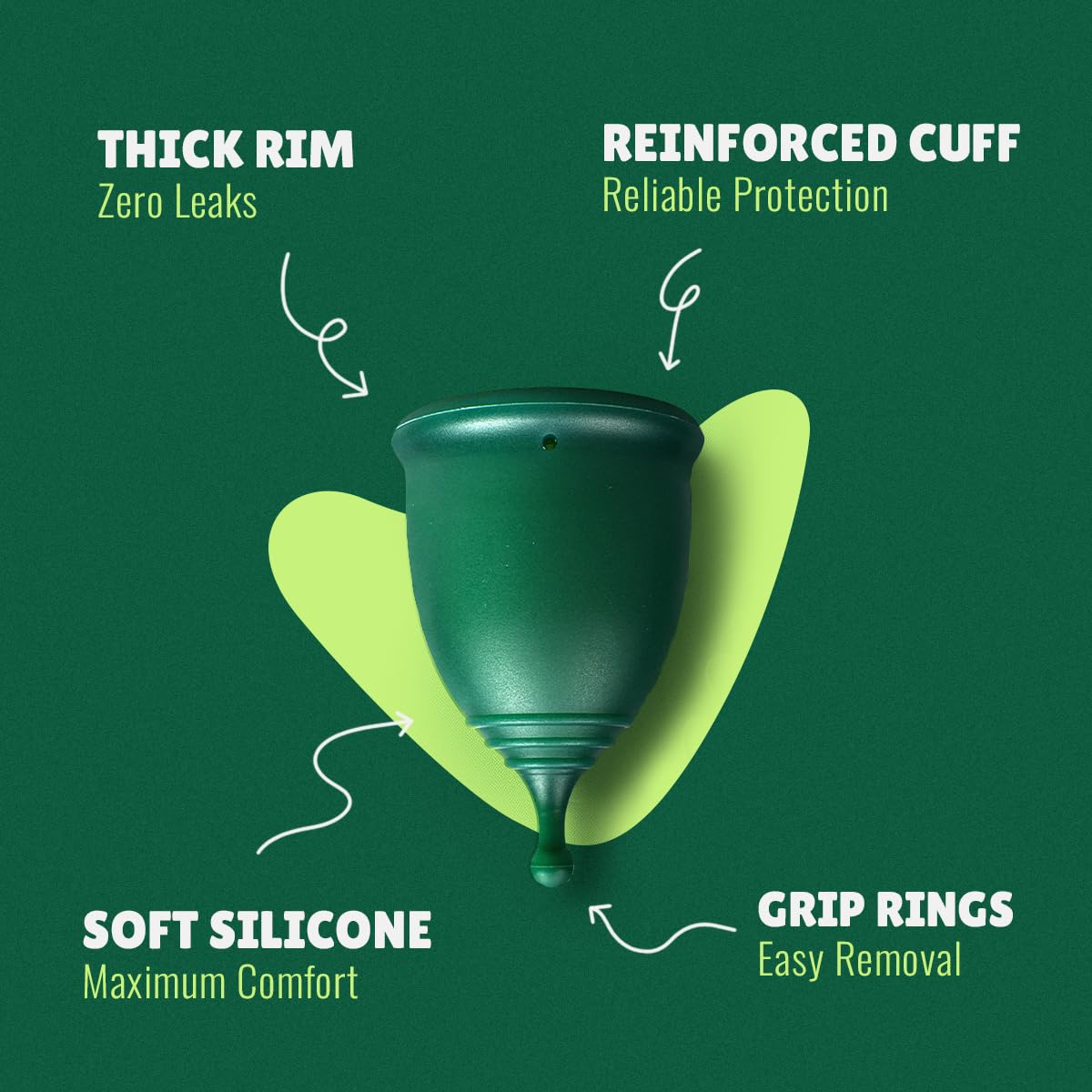 SHORDY Reusable Soft Menstrual Cups Set – Small & Large, 12-Hour Leak-Free Protection, Eco-Friendly Tampon Alternative
