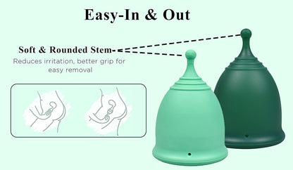 SHORDY Reusable Menstrual Cup (Small) – 2-Pack, 100% Silicone, Eco-Friendly