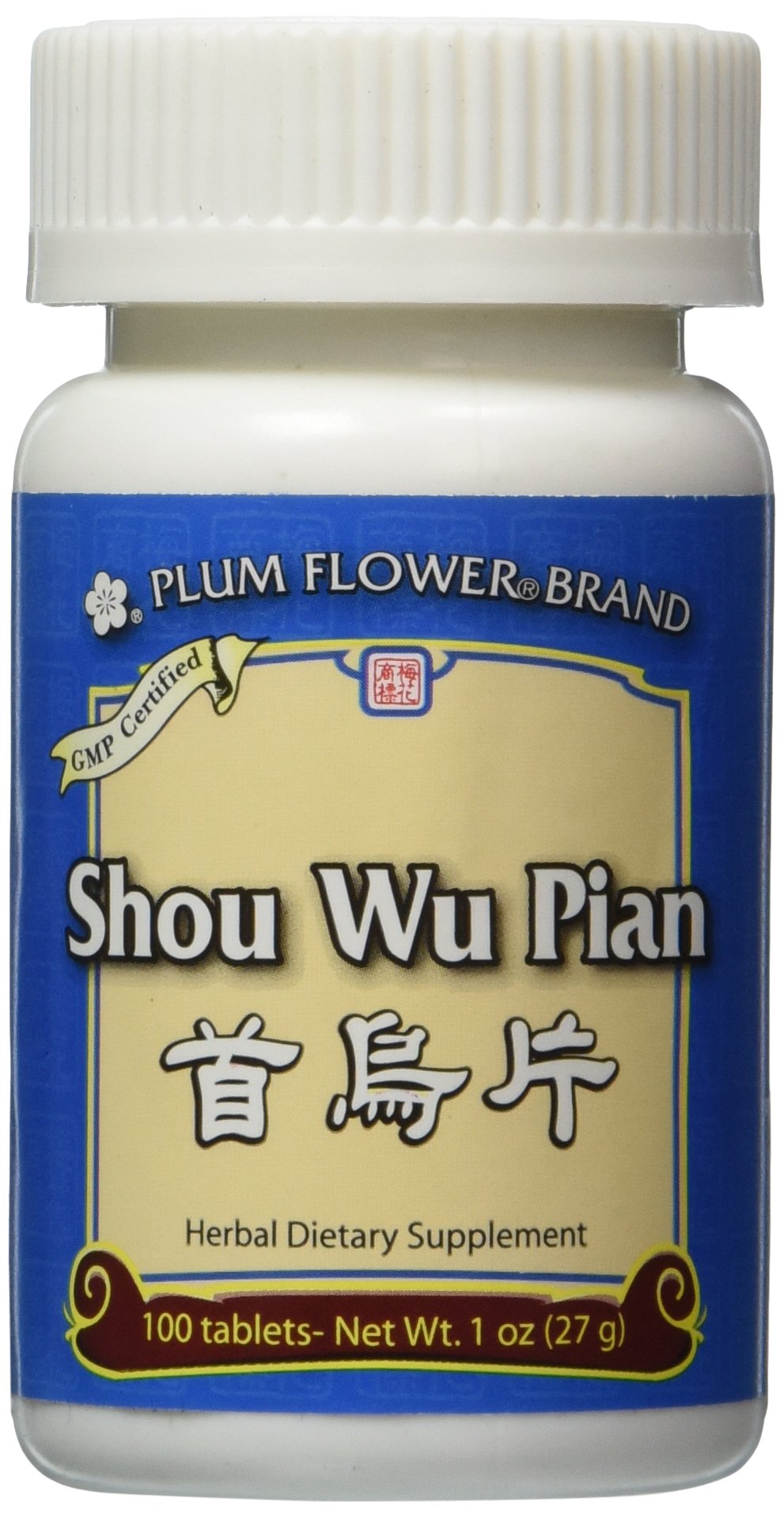 Shou Wu Pian, 100 ct, Plum Flower – Herbal Supplement