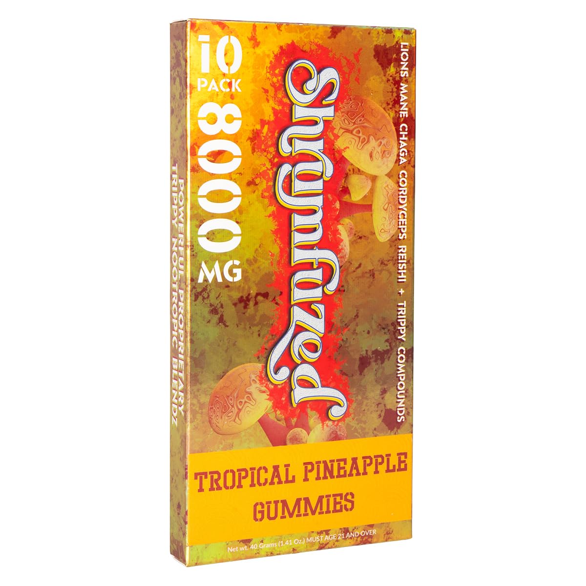 Shrumfuzed 8000mg Nootropic Gummies - Lion's Mane, Reishi, Cordyceps, Chaga | Tropical Pineapple