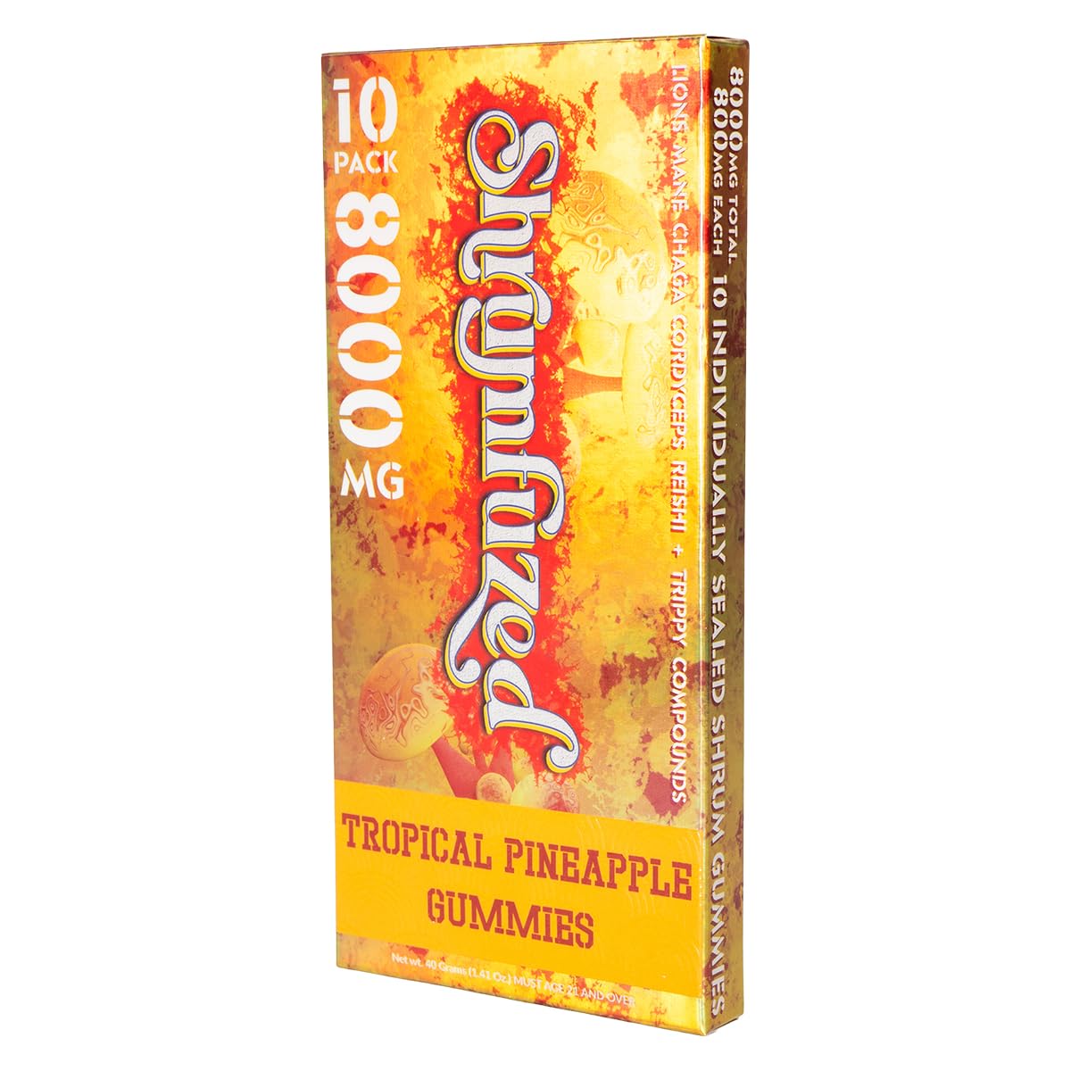 Shrumfuzed 8000mg Nootropic Gummies - Lion's Mane, Reishi, Cordyceps, Chaga | Tropical Pineapple