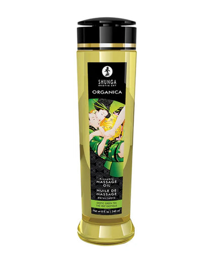 Shunga Erotic Art Organica Kissable Massage Oil - 8.0 oz Exotic Green Tea