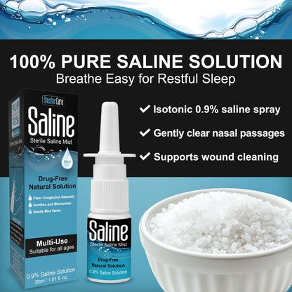 Shusher Care Saline Spray for Nose – 0.9% Isotonic Nasal Mist, 30ml (Pack of 3)