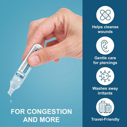 Shusher Care Saline Ampoules 0.9% – Nebulizer, Nasal Care & Wound Cleaning (50 Count, 5ml)