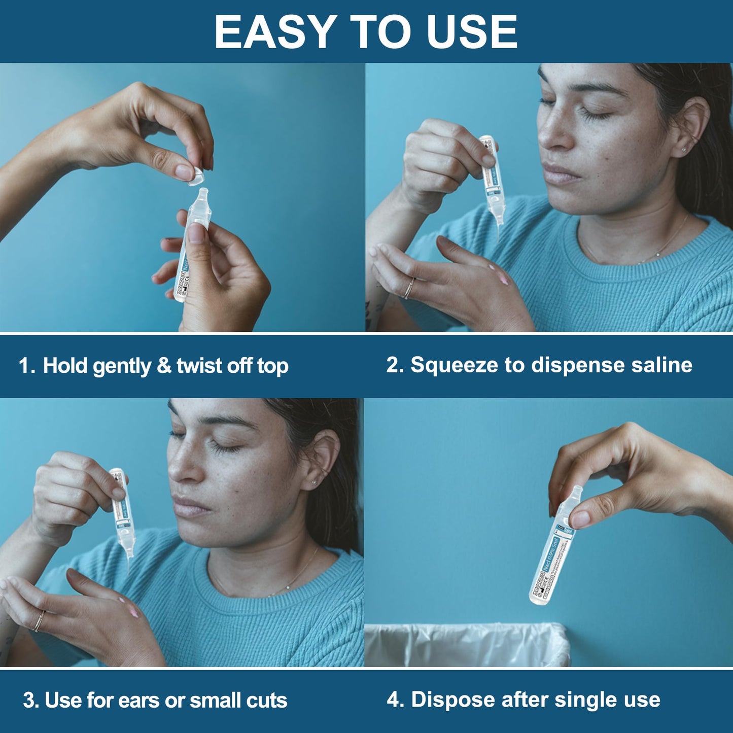 Shusher Care Saline Ampoules 0.9% – Nebulizer, Nasal Care & Wound Cleaning (50 Count, 5ml)