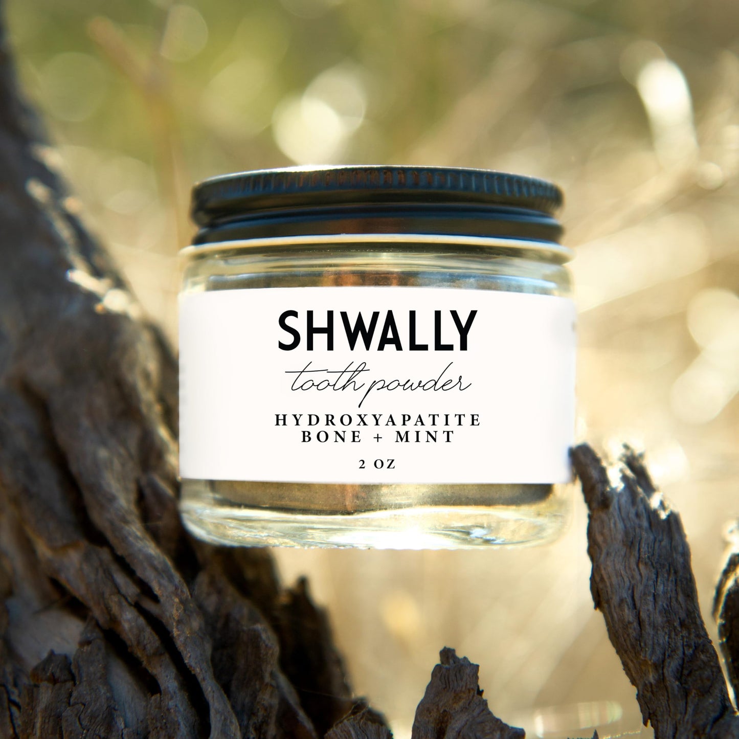 Shwally Tooth Powder with Hydroxyapatite – Fluoride Free, Eggshell & Cattle Bone, Peppermint (2 oz)