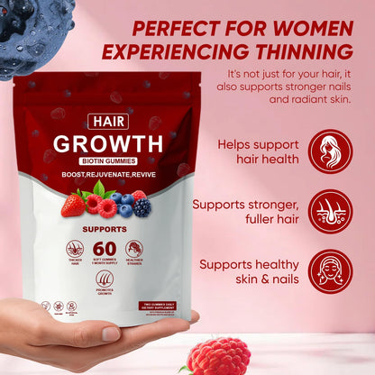 Shwfhi Lumin Hair Growth Gummies for Black Women - Biotin, Saw Palmetto & Vitamin E | 60 Count | Berry Flavor