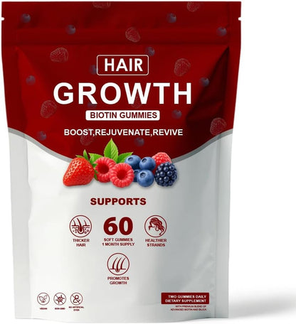 Shwfhi Lumin Hair Growth Gummies for Black Women - Biotin, Saw Palmetto & Vitamin E | 60 Count | Berry Flavor
