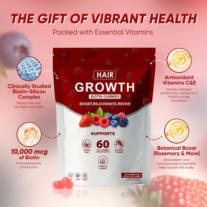 Shwfhi Lumin Hair Growth Gummies for Black Women - Biotin, Saw Palmetto & Vitamin E | 60 Count | Berry Flavor