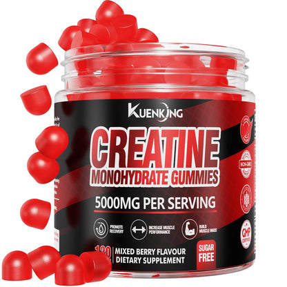 SIAUWE KUENKING Creatine Monohydrate Gummies – Energy & Muscle Support, 120 Gummies