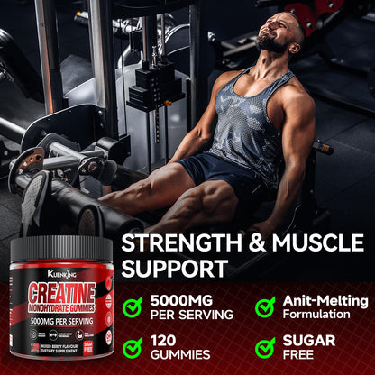 SIAUWE KUENKING Creatine Monohydrate Gummies – Energy & Muscle Support, 120 Gummies