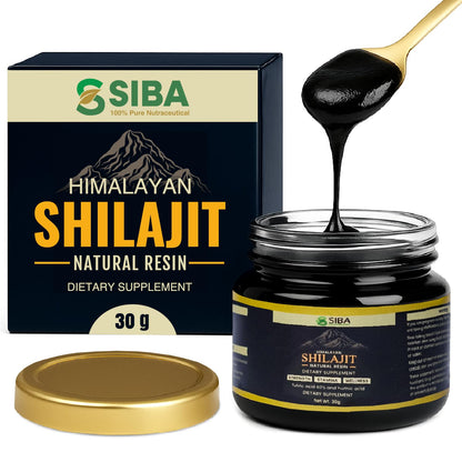 Siba Pure Himalayan Shilajit Resin 250mg – Triple Purified, 85+ Minerals & 70% Fulvic Acid