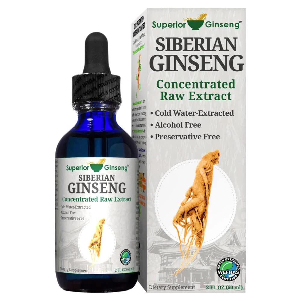 Siberian Ginseng Root Extract – Organic & Alcohol-Free 2oz | Patented Cold Fulvic Mineral Water Brew