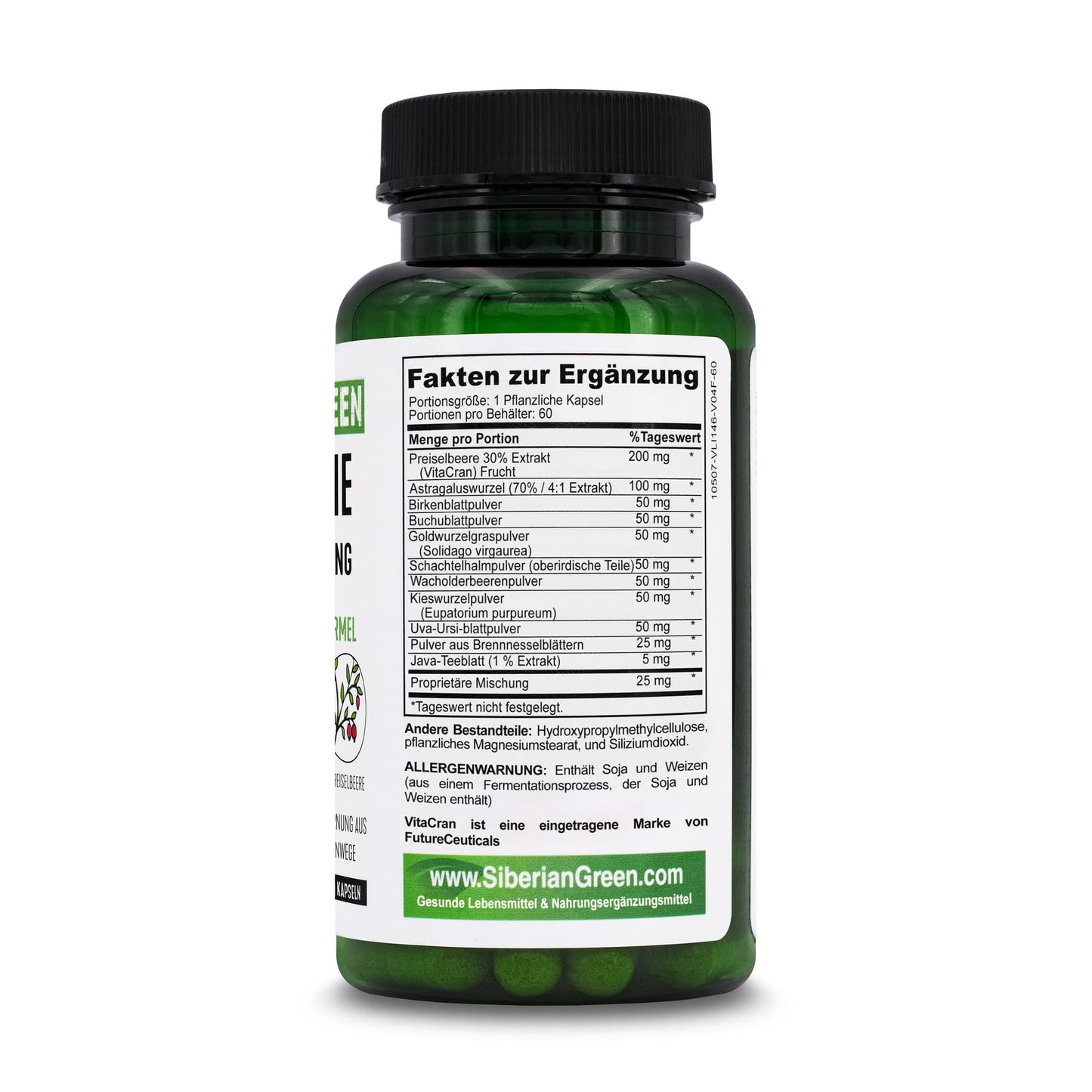 Siberian Green Kidney Detox 60 Capsules – Cranberry, Birch & Juniper Traditional Siberian Formula