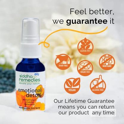 Siddha Remedies Emotional Detox Homeopathic Oral Spray for Melancholy & Fatigue