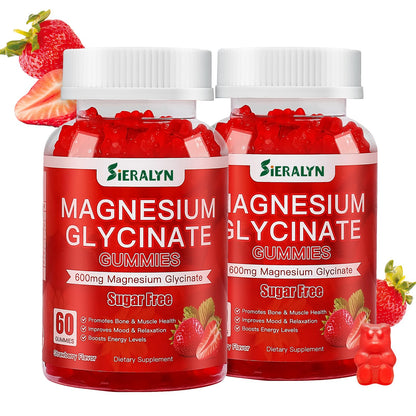 Sieralyn Magnesium Glycinate Gummies 600mg – Sugar Free, Vegan, Gluten Free | 120 Count