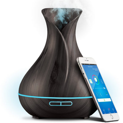 Sierra Modern Home Smart WiFi Diffuser 400ml - Alexa & Google Home - Dark Brown