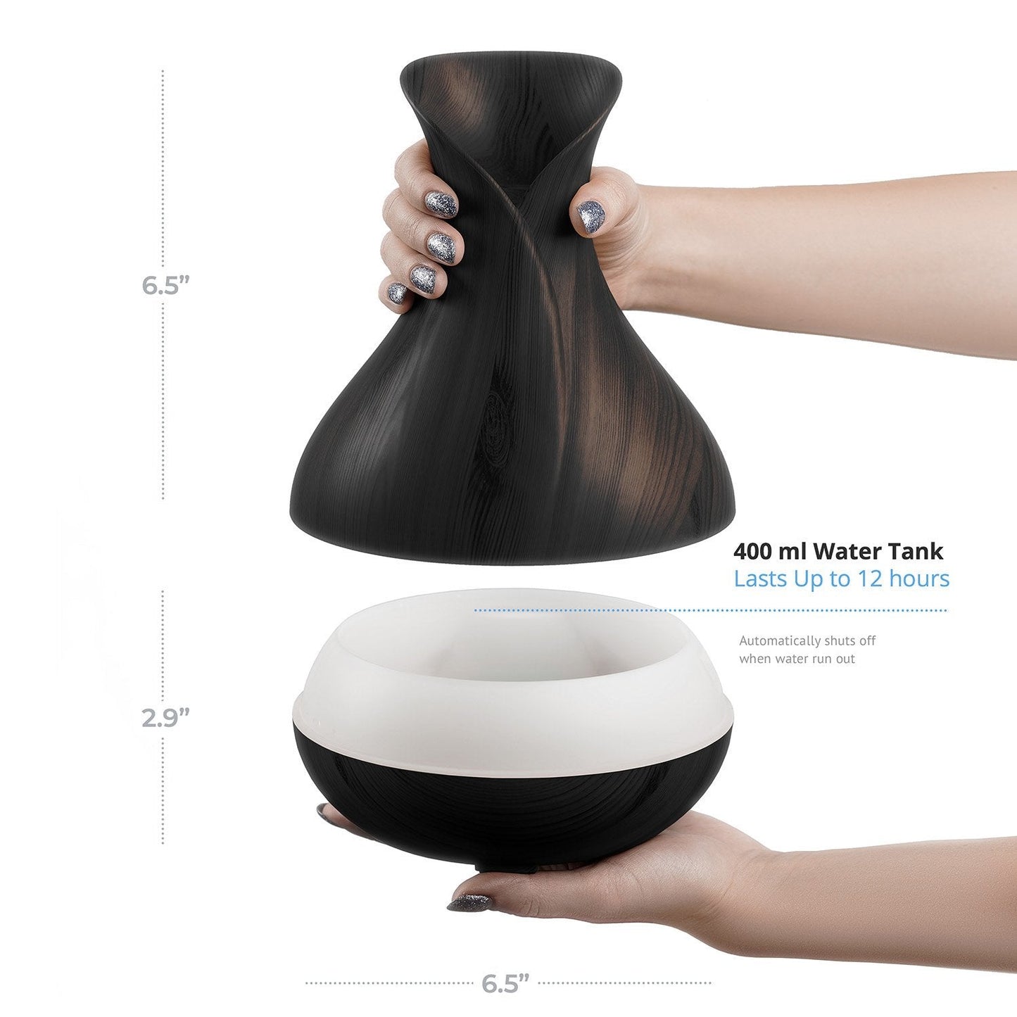 Sierra Modern Home Smart WiFi Diffuser 400ml - Alexa & Google Home - Dark Brown