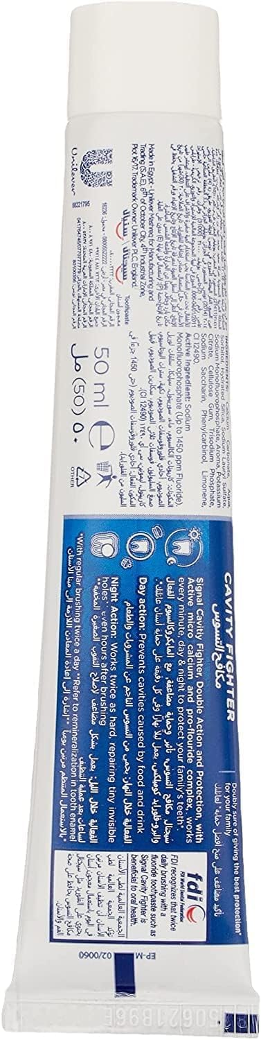Signal Anti Caries Toothpaste – Cavity Fighter with Pro Fluoride & Active Micro Calcium (2 Box Pack, 4.23 oz / 120 ml each)