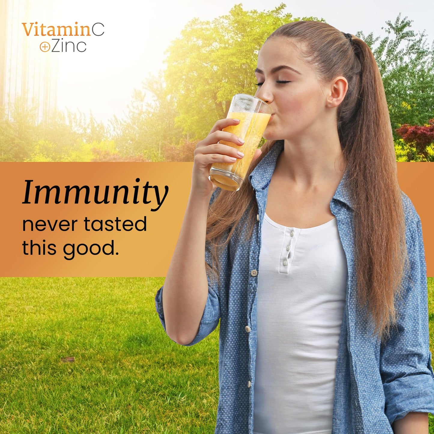 Signify Nature Vitamin C 1000mg Effervescent Tablets with Zinc - Sugar-Free & Vegan - 20 Count