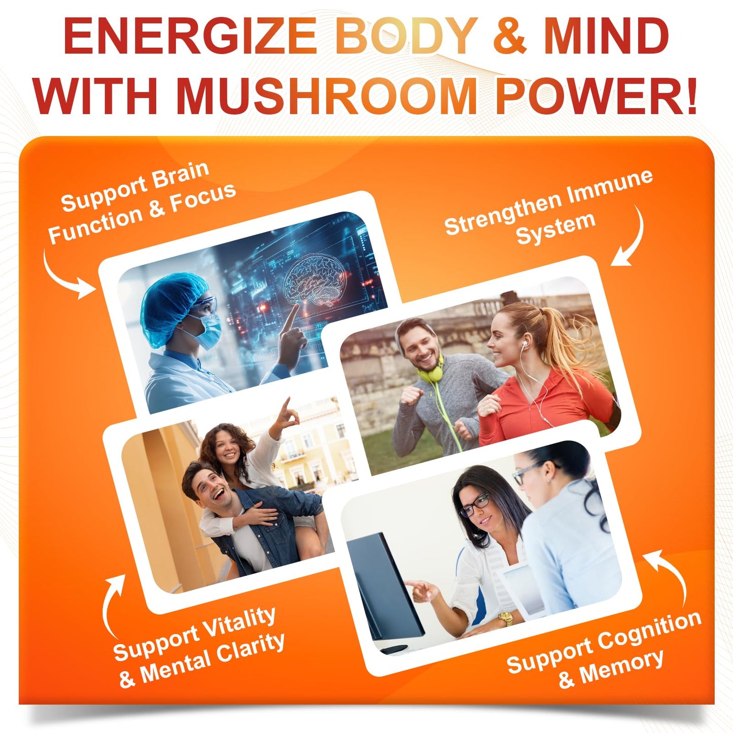 SIGNILIFE 10 in 1 Lion's Mane Mushroom Supplement – Memory & Focus – 150 Softgels