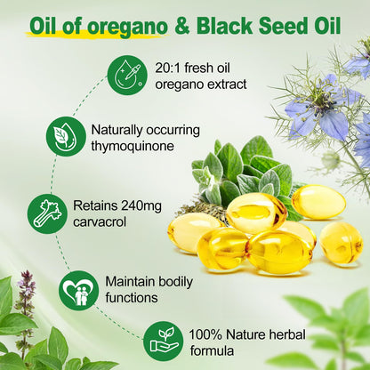 SIGNILIFE Oil of Oregano with Black Seed Oil - 6000mg, 150 Softgels for Immune Support