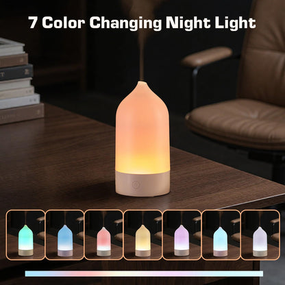 SIHUADON Essential Oil Diffuser 120ml – 3-in-1 Ultrasonic Humidifier with 7-Color Night Lights
