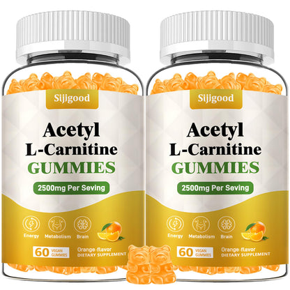 Sijigood 2 Pack Acetyl L-Carnitine Supplement – Natural Energy & Immunity (Orange, Vegan) 120 Count