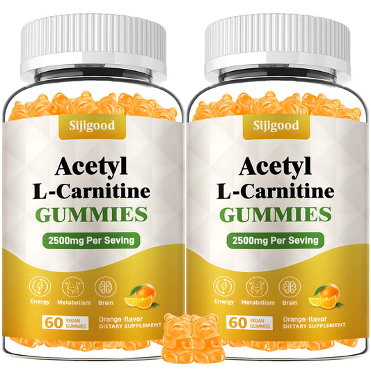 Sijigood 2 Pack Acetyl L-Carnitine Supplement – Natural Energy & Immunity (Orange, Vegan) 120 Count BritishVita | Premium UK Vitamins & Wellness Supplements