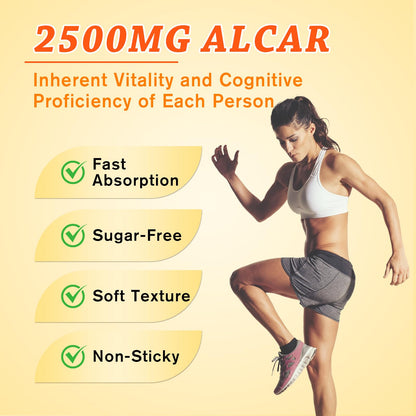 Sijigood 2 Pack Acetyl L-Carnitine Gummies – Energy, Focus & Immune Support (Mango Flavor, 120 Count)