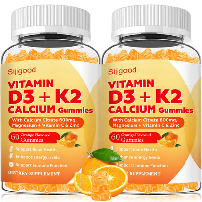 Sijigood Vitamin D3 K2 Gummies – 10,000 IU D3, 6-in-1 Bone & Immune Support