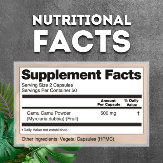 Sikyriah Camu Camu Capsules 1000mg – Immune Support, Vitamin C, Non-GMO, Gluten Free