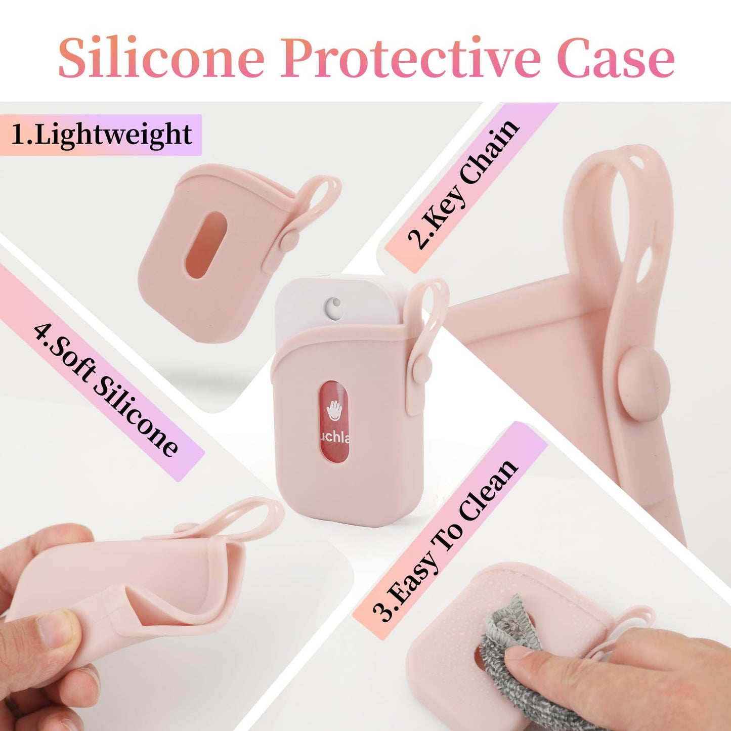 Silicone Case with Keychain for Touchland Power Mist & Glow Mist 1 oz - Purple