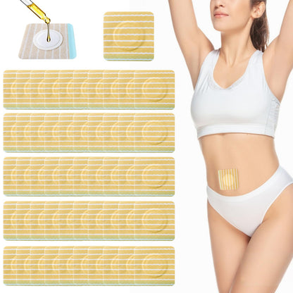 50PCS Silicone Castor Oil Belly Button Patches – Nonwoven Film, Organic Cotton, Disposable Pack