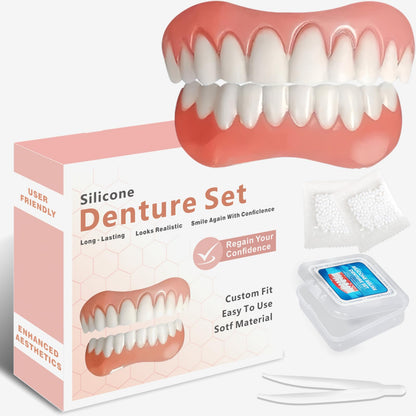 Silicone Dentures for Women and Men - Upper & Lower Veneers