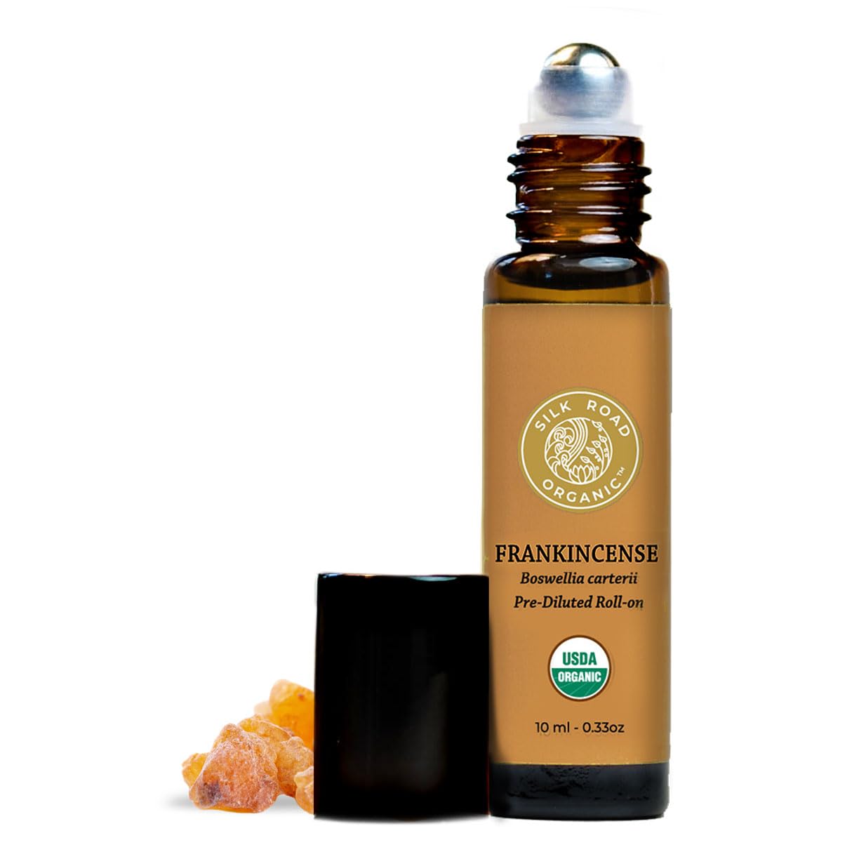 Silk Road Organic Frankincense Carterii Essential Oil Roll-On - 10 ml, USDA Organic