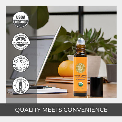 Silk Road Organic Citrus Glow Essential Oil Roll-On – 100% Pure USDA Organic Citrus & Vanilla, 10 ml